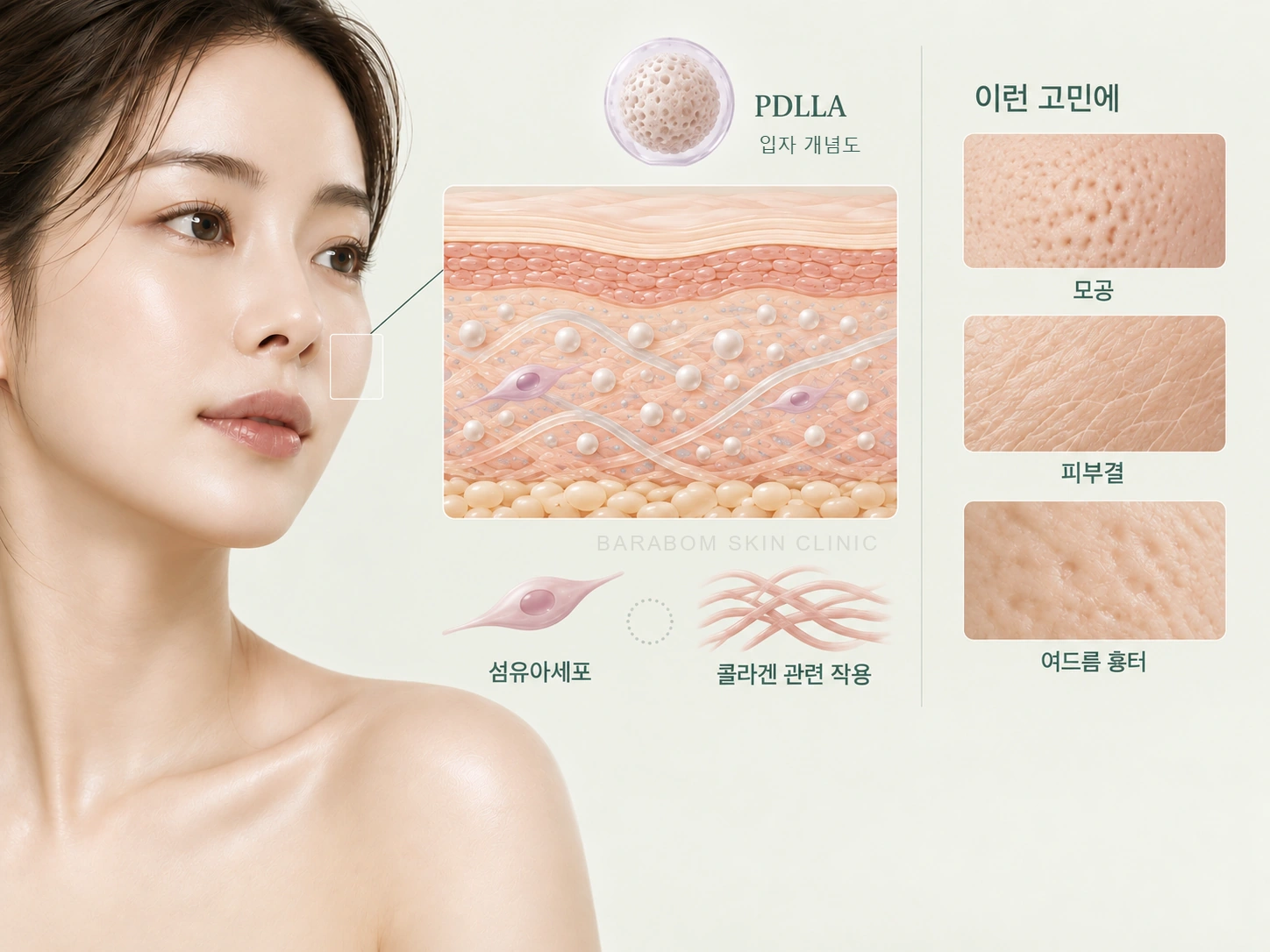 피부결과 볼륨의 서로 다른 치료 목표를 비교한 그림